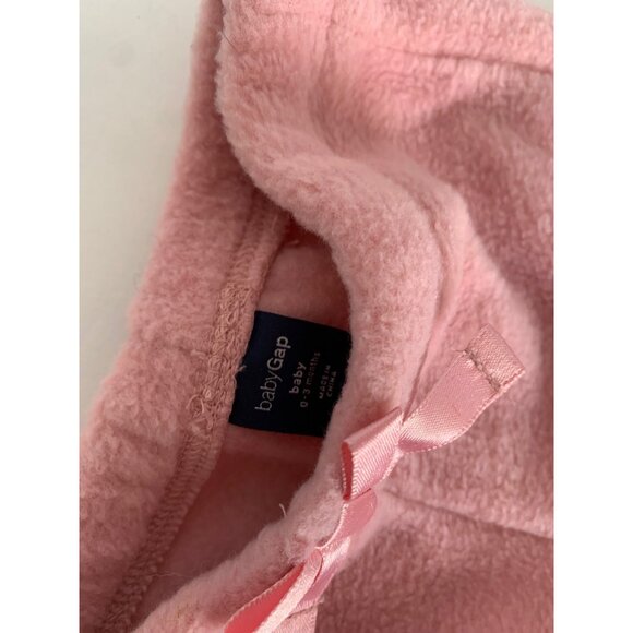 Vintage baby Gap Girls Infant baby Size 0 3 months Fur Pull On Pink Pants Knee P - Picture 3 of 3
